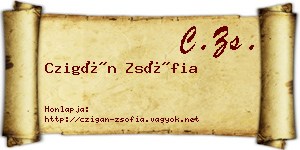 Czigán Zsófia névjegykártya